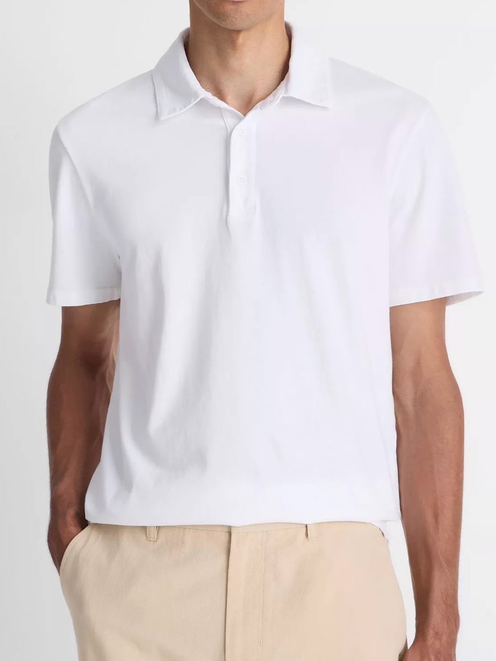 Vince White Cotton Polo Sz XL